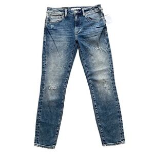 Mavi tess high rise super skinny slightly distressed ankle jeans
